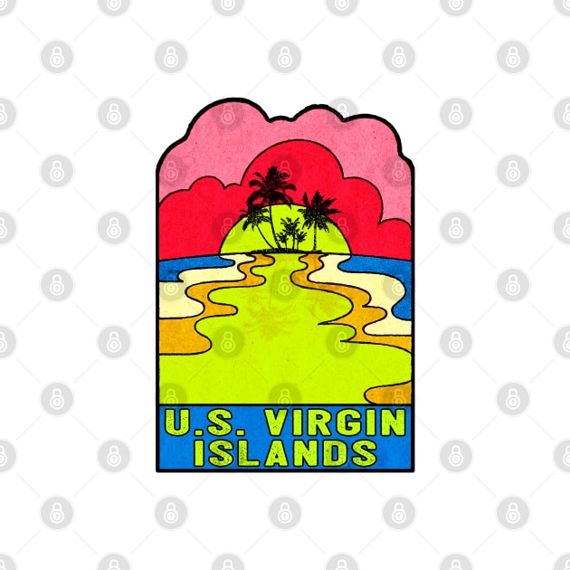 U.S. Virgin Islands Groovy Sunset 70's Hippie Hippy Vintage United States by DD2019