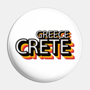 Crete Greece Retro Pin