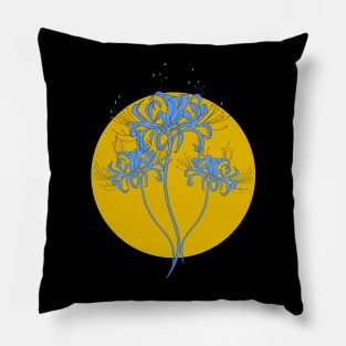 Blue spider lily Pillow