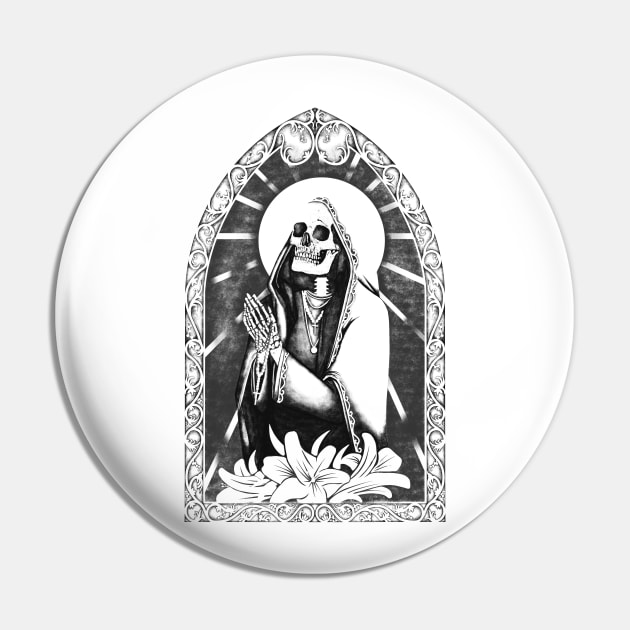 Santa Muerte Praying - Saint of Death Pin by Art of Arklin