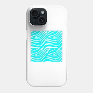 Zebra Animal Print Blue and White Pattern Phone Case