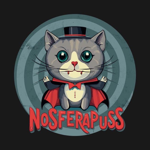 kawaii cat vampire nosferapuss by Kingrocker Clothing