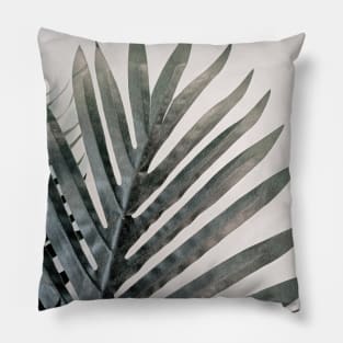 palm tree leave, green leave, photography Pillow