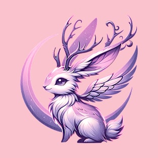 Pastel Jackalope Bunny with Antlers Mythical Animal T-Shirt