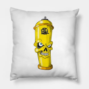 Yellow spray can Pillow