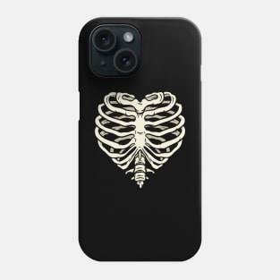 Skeleton Bones Rib Cage Hearth Funny Skull Costume Halloween Phone Case