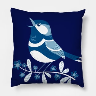 singing blue bird Pillow