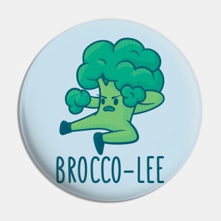 Funny Broccoli Veggie Brocco-Lee Karate Design Pin