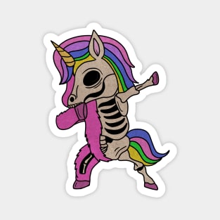 Unicorn Dabbing Skull Zombie Halloween Magnet