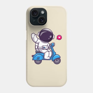 Cute Astronaut Riding Scooter Cartoon Phone Case