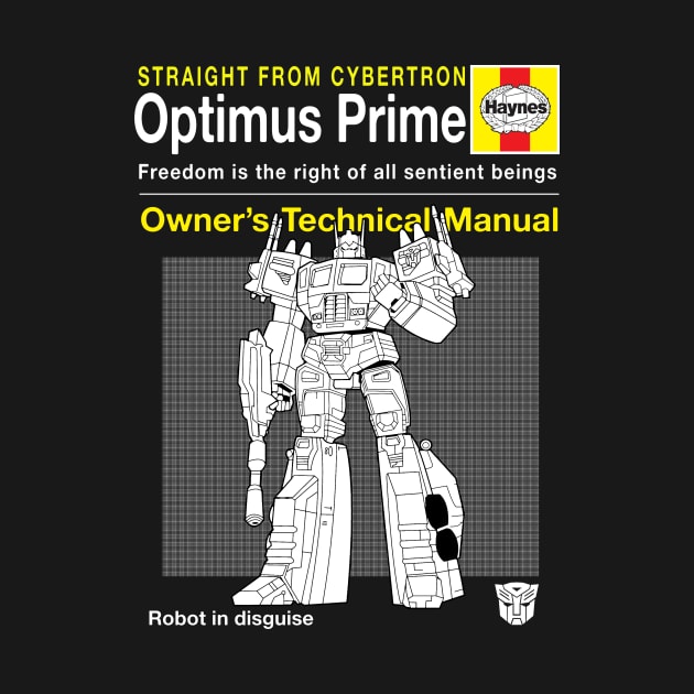 Optimus Prime Haynes Manual Transformers by Bevatron