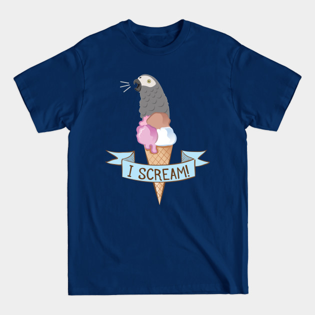 Disover Congo African Grey Ice Cream Parrot - Parrot - T-Shirt