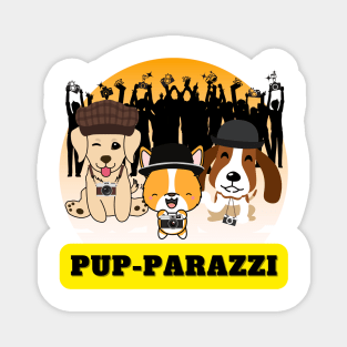 Pup-parazzi crowd - golden retriever corgi and beagle Magnet