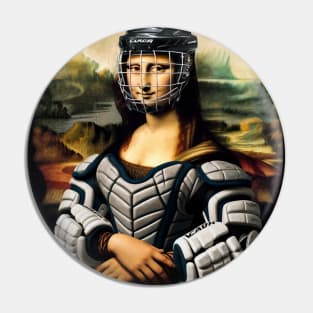 Mona Lisa Inspired - Funny Ice Hockey Pin