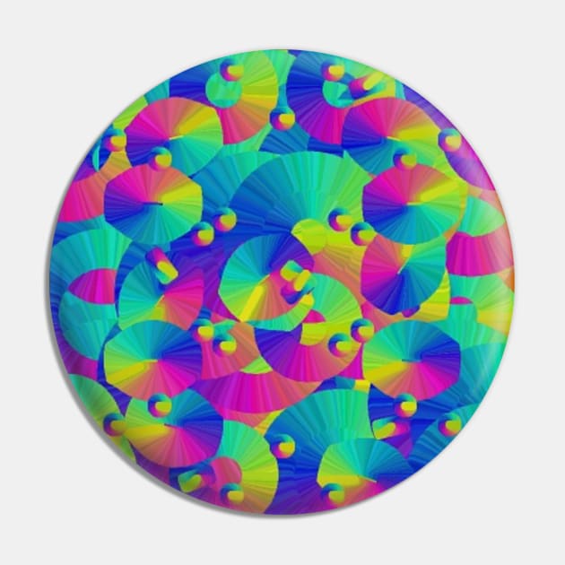 Rainbow Colored Circles and Rings Pin by Funkiberd