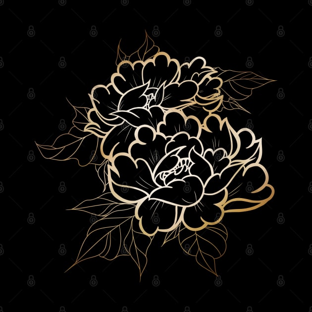 Black peonies by Mork