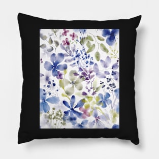 Flower space in blue Pillow