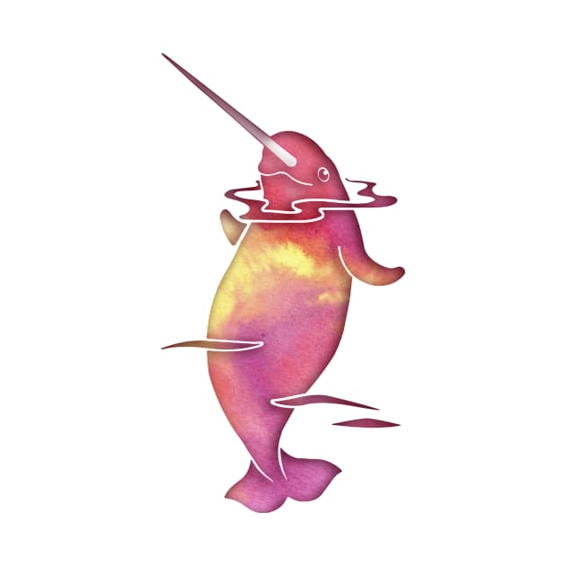 Peach Sea Narwhal by ferinefire