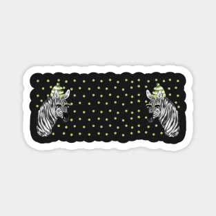 Zebra With Green Polkadots Magnet