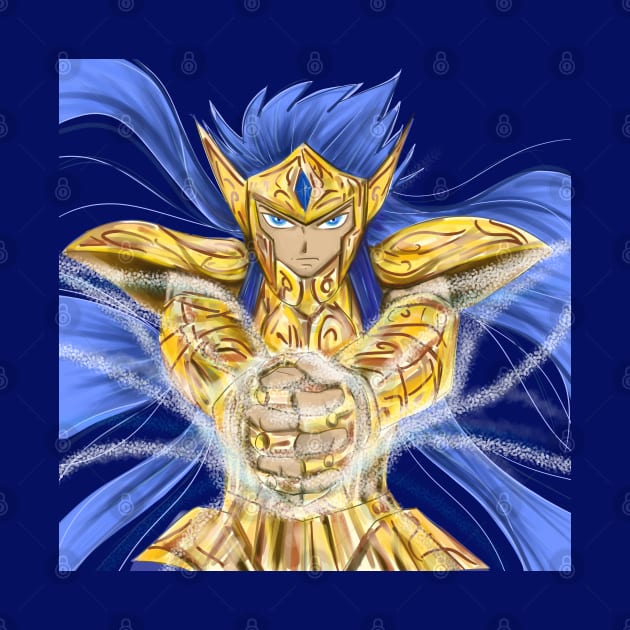 camus the aquarius cloth saint in saint seiya anime ecopop golden art by jorge_lebeau