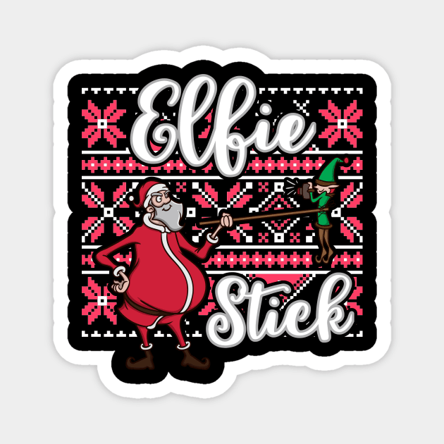 Funny Elf Pun Selfie Stick Santa Claus Christmas Meme Gift Magnet by TellingTales