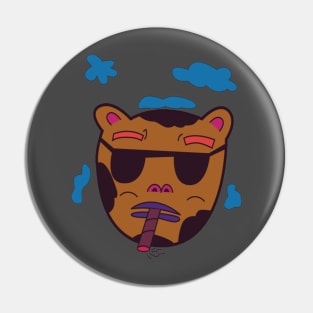 Smoking Honey Bear Pin