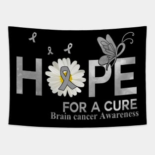 Hope For A Cure Butterfly Flower Brain cancer Tapestry