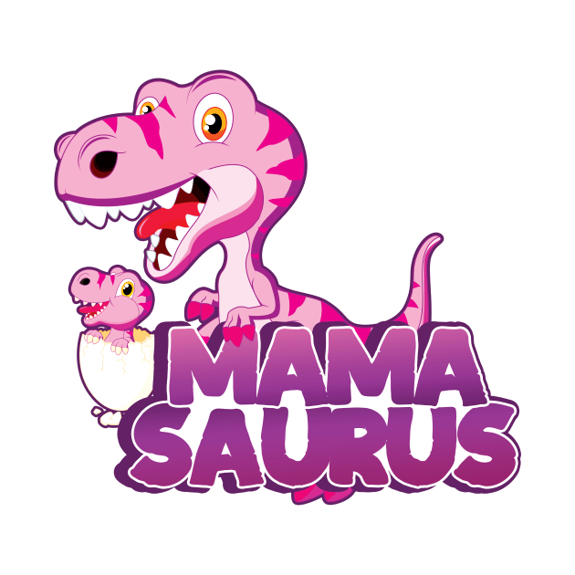 'MamaSaurus Pink Dino' Cool Dinosaurs T Rex Gift by ourwackyhome