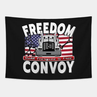 USA FREEDOM CONVOY USA FLAG - FREEDOM CONVOY 2022 -FLAG HEARTS WHITE LETTERS Tapestry