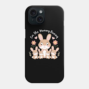 Adorable Mommy Bunny and Babies Springtime Love Design Phone Case