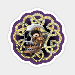 Bio-Mechanical Skull Knot Magnet