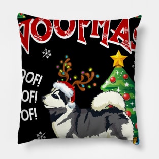 Husky Merry Woofmas Awesome Christmas Pillow