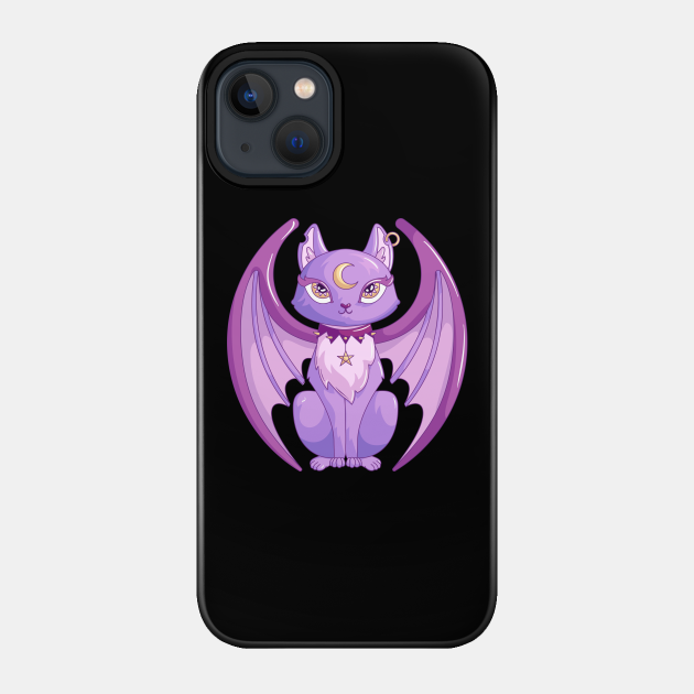 Pastel goth cat - Pastel - Phone Case