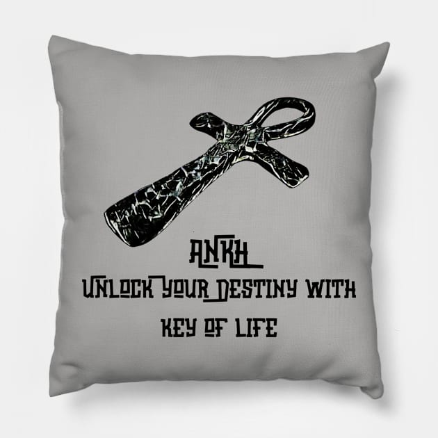 The Ankh Cross Key of Life Ancient Egyptian Symbol Pillow by BestChooseArt