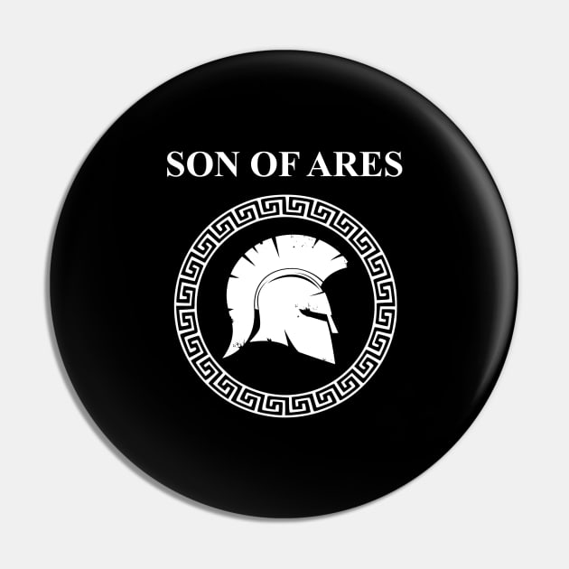 Son of Ares Ancient Greek War God Pin by AgemaApparel