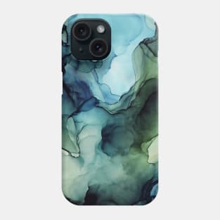 Blue Green Ink Painting Phone Case