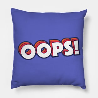 Retro Oops! Word Art with Stripes Pillow