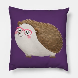 Hedgie Hedgehog with Glasses (no background version) Pillow