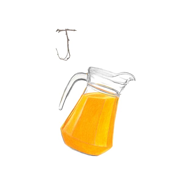 j for juice alphabet illustration by DamiansART