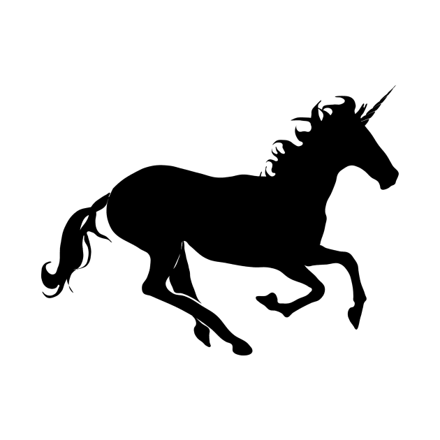 Black Unicorn Silhouette by Printaha