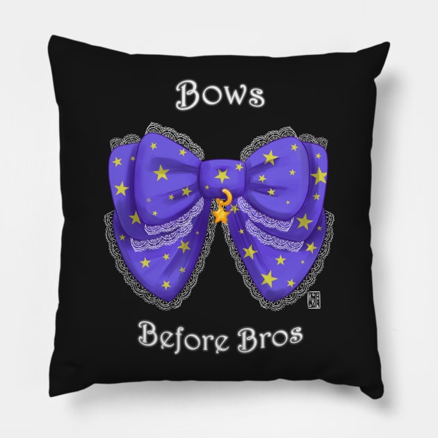 Bows Before Bros (original) Pillow by Kagekabuki