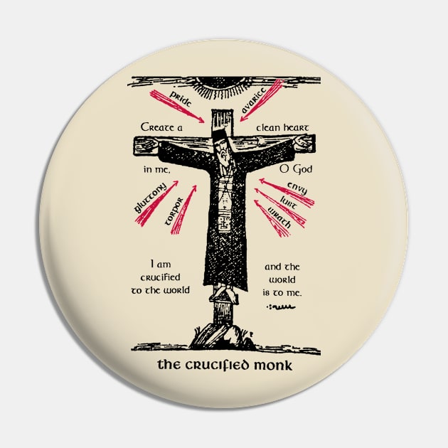 The Crucified Monk Pin by EkromDesigns