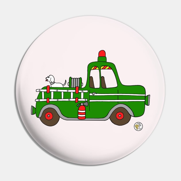 Green Fire Truck Pin by Mellowdays