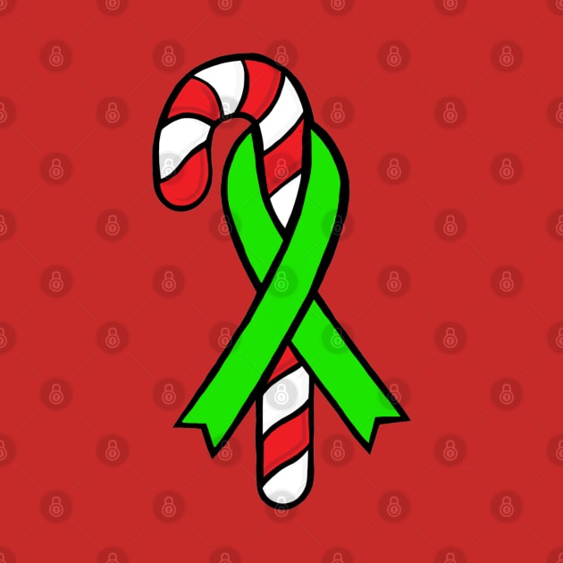 Candy cane awareness ribbon (Green) by CaitlynConnor