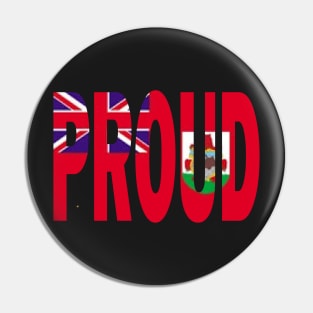 Bermuda Flag Design in The Word Proud - BVI - Soca Mode Pin