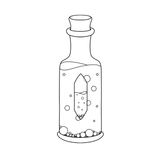 Crystal Vial Lineart T-Shirt