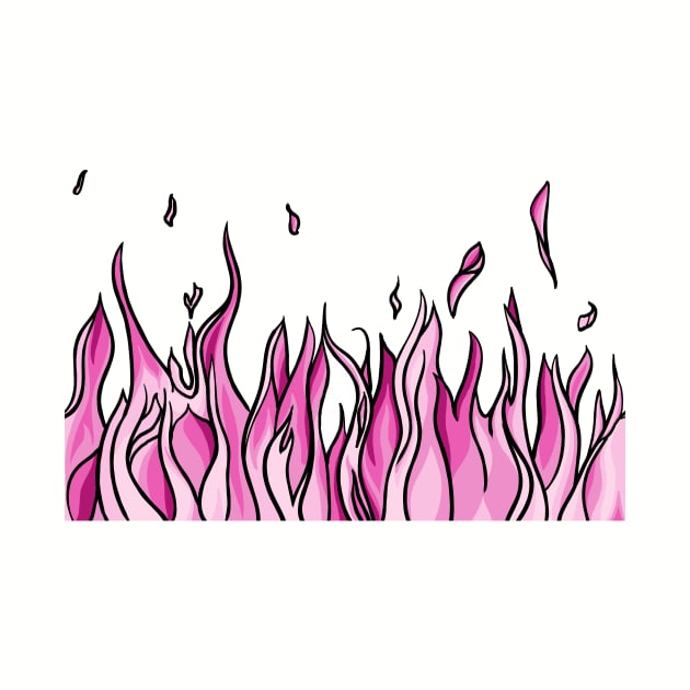 Pink Flames, Fire Digital Illustration by AlmightyClaire