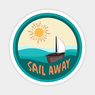 Sail Away Ship in the Ocean Magnet