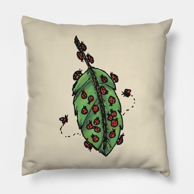 Lucky Ladybugs Pillow by SaruHime