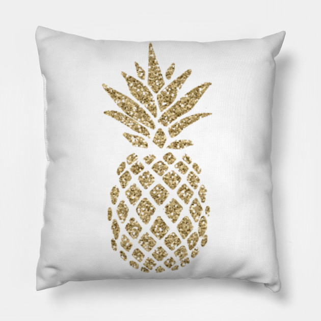 Gold Glitter Pineapple Glitter Pillow Teepublic Au